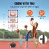 VEVOR Basketball Hoop/Rim 18″, 28 32 Inchs PC Backboard, 5-7 ft Height Adjustable, Basketball Portable Hoop & Goal, Regulation Basketball Hoop Outdoor, Teens, Adults, Basketball Court, Schools, Parks(28in Red Backboard)