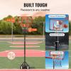 VEVOR Basketball Hoop/Rim 18″, 28 32 Inchs PC Backboard, 5-7 ft Height Adjustable, Basketball Portable Hoop & Goal, Regulation Basketball Hoop Outdoor, Teens, Adults, Basketball Court, Schools, Parks(28in Red Backboard)