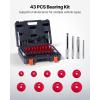 VEVOR Bearing Press Kit, 43 Pcs, Bearing Race and Seal Driver Set with 39 Bushings & Handle Shafts, Bushing Driver Tool Set, Heavy Duty Aluminum Alloy Removal Installation Tool Kit with Storage Case(bearing press)