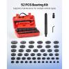 VEVOR Bearing Press Kit, 52 Pcs Bearing Race and Seal Driver Set with 49 Bushings and Handle Shaft, Bushing Driver Tool Set, Heavy Duty Carbon Steel Removal Installation Tool Kit(52pcs)