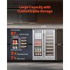 VEVOR Beverage Refrigerator Cooler, 154 Can Beverage Fridge, Mini Fridge with Glass Door, Adjustable Shelves, Digital Temperature Control, Built-in & Freestanding Soda Beer Fridge for Home Office Bar(64 Cans&20 Bottles)