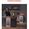VEVOR Beverage Refrigerator Cooler, 154 Can Beverage Fridge, Mini Fridge with Glass Door, Adjustable Shelves, Digital Temperature Control, Built-in & Freestanding Soda Beer Fridge for Home Office Bar(32 Bottle)