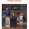 VEVOR Beverage Refrigerator Cooler, 154 Can Beverage Fridge, Mini Fridge with Glass Door, Adjustable Shelves, Digital Temperature Control, Built-in & Freestanding Soda Beer Fridge for Home Office Bar(28 Bottle)
