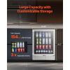 VEVOR Beverage Refrigerator Cooler, 154 Can Beverage Fridge, Mini Fridge with Glass Door, Adjustable Shelves, Digital Temperature Control, Built-in & Freestanding Soda Beer Fridge for Home Office Bar(154 Can)