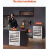 VEVOR Beverage Refrigerator Cooler, 154 Can Beverage Fridge, Mini Fridge with Glass Door, Adjustable Shelves, Digital Temperature Control, Built-in & Freestanding Soda Beer Fridge for Home Office Bar(46 Bottle)