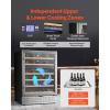 VEVOR Beverage Refrigerator Cooler, 154 Can Beverage Fridge, Mini Fridge with Glass Door, Adjustable Shelves, Digital Temperature Control, Built-in & Freestanding Soda Beer Fridge for Home Office Bar(46 Bottle)