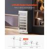 VEVOR Beverage Refrigerator Cooler, 154 Can Beverage Fridge, Mini Fridge with Glass Door, Adjustable Shelves, Digital Temperature Control, Built-in & Freestanding Soda Beer Fridge for Home Office Bar(32 Bottle)