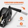 VEVOR Boat Winch,1200 lbs Capacity Hand Boat Trailer Winch Heavy Duty Rope Crank with 23 ft Polyester Strap and Two-Way Ratchet, Manual Operated Hand Crank Winch for Trailer, Boat or ATV Towing(1200 LBS)