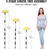 VEVOR Car Wash Brush, 62-Inch Extendable Car Washing Brush with Long Handle, Soft Chenille Fiber Car Wash Mop Mitt, 180° Rotatable Car Cleaning Brush with 1 Replacement Mop for Car, RV, Window, Floor(Soft PVC Bristle head)