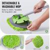VEVOR Car Wash Brush, 62-Inch Extendable Car Washing Brush with Long Handle, Soft Chenille Fiber Car Wash Mop Mitt, 180° Rotatable Car Cleaning Brush with 1 Replacement Mop for Car, RV, Window, Floor(Soft Chenille Fiber head)