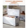 VEVOR Chest Freezer, 12.8 Cu.ft / 345 L Large Deep Freezer & 4 Removable Baskets, Freestanding Top Open Door Commercial Chest Freezers with Locking Lid, 7-Level Adjustable Temp, LED Lighting, 6 Wheels(17.2 Cu.ft)