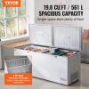 VEVOR Chest Freezer, 12.8 Cu.ft / 345 L Large Deep Freezer & 4 Removable Baskets, Freestanding Top Open Door Commercial Chest Freezers with Locking Lid, 7-Level Adjustable Temp, LED Lighting, 6 Wheels(19.8 Cu.ft)