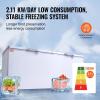 VEVOR Chest Freezer, 12.8 Cu.ft / 345 L Large Deep Freezer & 4 Removable Baskets, Freestanding Top Open Door Commercial Chest Freezers with Locking Lid, 7-Level Adjustable Temp, LED Lighting, 6 Wheels(19.8 Cu.ft)