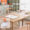 VEVOR Clear Table Cover Protector, 48 inch/1230 mm Round Table Cover, 1.5 mm Thick PVC Plastic Tablecloth, Waterproof Desktop Protector for Writing Desk, Coffee Table, Dining Room Table(48″ x 36″ (Rectangular))