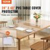 VEVOR Clear Table Cover Protector, 48 inch/1230 mm Round Table Cover, 1.5 mm Thick PVC Plastic Tablecloth, Waterproof Desktop Protector for Writing Desk, Coffee Table, Dining Room Table(48″ x 24″ (Rectangular))