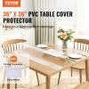 VEVOR Clear Table Cover Protector, 48 inch/1230 mm Round Table Cover, 1.5 mm Thick PVC Plastic Tablecloth, Waterproof Desktop Protector for Writing Desk, Coffee Table, Dining Room Table(36″ x 36″ (Square))