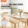 VEVOR Clear Table Cover Protector, 48 inch/1230 mm Round Table Cover, 1.5 mm Thick PVC Plastic Tablecloth, Waterproof Desktop Protector for Writing Desk, Coffee Table, Dining Room Table(12″ x 12″ (Square))