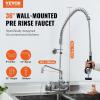 VEVOR Commercial Faucet with Pre-Rinse Sprayer, 44″ Height, 8″ Center, 12″ Swing Spout, Deck Mount Kitchen Sink Faucet, Brass Constructed Device with Pull Down Spray, for 1/2/3 Compartment Sink(36inch)