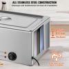 VEVOR Commercial Food Warmer, 1 Pan 24QT Electric Steam Table, 1200W Professional Countertop Stainless Steel Buffet Bain Marie with 86-185°F Temp Control for Catering and Restaurants, Silver