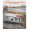 VEVOR Commercial Food Warmer, 7 Pans + 2 Pots Electric Steam Table, 1800W Professional Buffet Catering Food Warmer with Shield Undershelf Wheels, Stainless Steel Server for Party Restaurant Hotel(7 Pans + 2 Pots)