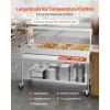 VEVOR Commercial Food Warmer, 7 Pans + 2 Pots Electric Steam Table, 1800W Professional Buffet Catering Food Warmer with Shield Undershelf Wheels, Stainless Steel Server for Party Restaurant Hotel(5 Pans + 2 Pots)