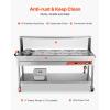 VEVOR Commercial Food Warmer, 7 Pans + 2 Pots Electric Steam Table, 1800W Professional Buffet Catering Food Warmer with Shield Undershelf Wheels, Stainless Steel Server for Party Restaurant Hotel(7 Pans + 2 Pots)