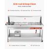 VEVOR Commercial Food Warmer, 7 Pans + 2 Pots Electric Steam Table, 1800W Professional Buffet Catering Food Warmer with Shield Undershelf Wheels, Stainless Steel Server for Party Restaurant Hotel(8 Pans + 2 Pots)