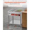 VEVOR Commercial Food Warmer, 7 Pans + 2 Pots Electric Steam Table, 1800W Professional Buffet Catering Food Warmer with Shield Undershelf Wheels, Stainless Steel Server for Party Restaurant Hotel(6-Pan)