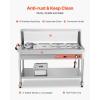 VEVOR Commercial Food Warmer, 7 Pans + 2 Pots Electric Steam Table, 1800W Professional Buffet Catering Food Warmer with Shield Undershelf Wheels, Stainless Steel Server for Party Restaurant Hotel(5 Pans + 2 Pots)