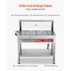 VEVOR Commercial Food Warmer, 7 Pans + 2 Pots Electric Steam Table, 1800W Professional Buffet Catering Food Warmer with Shield Undershelf Wheels, Stainless Steel Server for Party Restaurant Hotel(9-Pan)