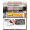 VEVOR Commercial Food Warmer, 7 Pans + 2 Pots Electric Steam Table, 1800W Professional Buffet Catering Food Warmer with Shield Undershelf Wheels, Stainless Steel Server for Party Restaurant Hotel(6*1/2 Pans)