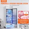 VEVOR Commercial Freezer 60.42 Cu.ft, Reach In 82.5″ W Upright Freezer 3 Doors, Auto-Defrost Stainless Steel Reach-in Freezer with 12 Adjustable Shelves, -13 to 5℉ Temp Control, LED Lighting, 4 Wheels(Freezer)
