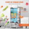 VEVOR Commercial Freezer 60.42 Cu.ft, Reach In 82.5″ W Upright Freezer 3 Doors, Auto-Defrost Stainless Steel Reach-in Freezer with 12 Adjustable Shelves, -13 to 5℉ Temp Control, LED Lighting, 4 Wheels(Refrigerator)
