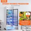 VEVOR Commercial Freezer 60.42 Cu.ft, Reach In 82.5″ W Upright Freezer 3 Doors, Auto-Defrost Stainless Steel Reach-in Freezer with 12 Adjustable Shelves, -13 to 5℉ Temp Control, LED Lighting, 4 Wheels(Refrigerator)