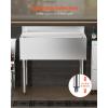 VEVOR Commercial Ice Bin, Underbar Ice Bin, Stainless Steel Ice Chest with Sliding Lid, Bottle Holders, Adjustable Bullet Feet, Cooler Cart Cocktail Unit for Bar Restaurant Pub(35.9 x 19 x 37 inch)
