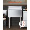 VEVOR Commercial Ice Bin, Underbar Ice Bin, Stainless Steel Ice Chest with Sliding Lid, Bottle Holders, Adjustable Bullet Feet, Cooler Cart Cocktail Unit for Bar Restaurant Pub(24 x 19 x 37 inch)