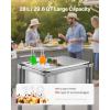 VEVOR Commercial Ice Bin, Underbar Ice Bin, Stainless Steel Ice Chest with Sliding Lid, Bottle Holders, Adjustable Bullet Feet, Cooler Cart Cocktail Unit for Bar Restaurant Pub(20 x 14 x 38 inch)