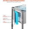 VEVOR Commercial Ice Bin, Underbar Ice Bin, Stainless Steel Ice Chest with Sliding Lid, Bottle Holders, Adjustable Bullet Feet, Cooler Cart Cocktail Unit for Bar Restaurant Pub(22 x 16 x 38 inch)
