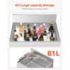 VEVOR Commercial Ice Bin, Underbar Ice Bin, Stainless Steel Ice Chest with Sliding Lid, Bottle Holders, Adjustable Bullet Feet, Cooler Cart Cocktail Unit for Bar Restaurant Pub(24 x 19 x 37 inch)