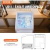 VEVOR Commercial Ice Cream Display Case, 12.8 Cu.ft Chest Freezer, Mobile Glass Top Deep Freezer, Restaurant Gelato Dipping Cabinet with 4 Wire Baskets, 2 Sliding Glass Doosr, Locking Casters, White(5.4 Cu.ft)