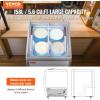 VEVOR Commercial Ice Cream Display Case, 12.8 Cu.ft Chest Freezer, Mobile Glass Top Deep Freezer, Restaurant Gelato Dipping Cabinet with 4 Wire Baskets, 2 Sliding Glass Doosr, Locking Casters, White(5.6 Cu.ft)