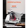 VEVOR Commercial Meat Slicer, 10 inch Electric Food Slicer, 240W Frozen Meat Deli Slicer, Premium Chromium-plated Steel Blade Semi-Auto Meat Slicer For Commercial and Home use(10IN-180W)