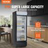 VEVOR Commercial Merchandiser Refrigerator, 11.47 CU.FT Glass Door Display Refrigerator, Upright Beverage Refrigerator Cooler Merchandiser with 4 Adjustable Shelves, Casters, Soft LED Light, Black(9.7 cu.ft.)