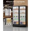 VEVOR Commercial Merchandiser Refrigerator, 11.47 CU.FT Glass Door Display Refrigerator, Upright Beverage Refrigerator Cooler Merchandiser with 4 Adjustable Shelves, Casters, Soft LED Light, Black(8.1 cu.ft)