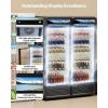 VEVOR Commercial Merchandiser Refrigerator, 11.47 CU.FT Glass Door Display Refrigerator, Upright Beverage Refrigerator Cooler Merchandiser with 4 Adjustable Shelves, Casters, Soft LED Light, Black(12.2 cu.ft)