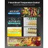 VEVOR Commercial Merchandiser Refrigerator, 11.47 CU.FT Glass Door Display Refrigerator, Upright Beverage Refrigerator Cooler Merchandiser with 4 Adjustable Shelves, Casters, Soft LED Light, Black(13.3 cu.ft)