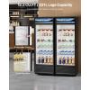 VEVOR Commercial Merchandiser Refrigerator, 11.47 CU.FT Glass Door Display Refrigerator, Upright Beverage Refrigerator Cooler Merchandiser with 4 Adjustable Shelves, Casters, Soft LED Light, Black(12.2 cu.ft)