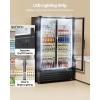 VEVOR Commercial Merchandiser Refrigerator, 11.47 CU.FT Glass Door Display Refrigerator, Upright Beverage Refrigerator Cooler Merchandiser with 4 Adjustable Shelves, Casters, Soft LED Light, Black(26.69 cu.ft)