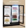 VEVOR Commercial Merchandiser Refrigerator, 11.47 CU.FT Glass Door Display Refrigerator, Upright Beverage Refrigerator Cooler Merchandiser with 4 Adjustable Shelves, Casters, Soft LED Light, Black(5.7 cu.ft)