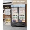 VEVOR Commercial Merchandiser Refrigerator, 11.47 CU.FT Glass Door Display Refrigerator, Upright Beverage Refrigerator Cooler Merchandiser with 4 Adjustable Shelves, Casters, Soft LED Light, Black(36.27 cu.ft)